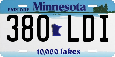 MN license plate 380LDI