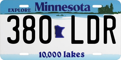 MN license plate 380LDR