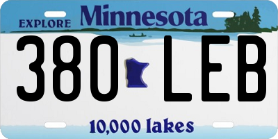 MN license plate 380LEB