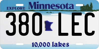MN license plate 380LEC