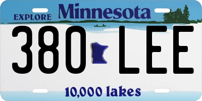MN license plate 380LEE