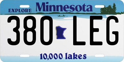 MN license plate 380LEG