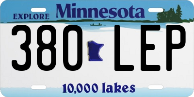 MN license plate 380LEP