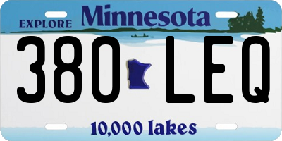 MN license plate 380LEQ