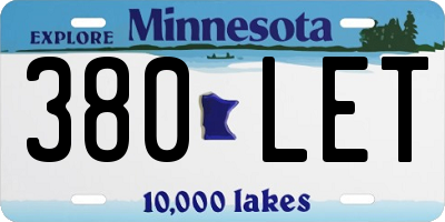 MN license plate 380LET