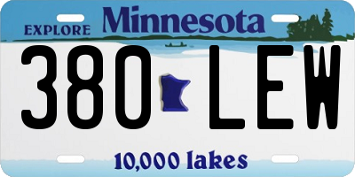 MN license plate 380LEW