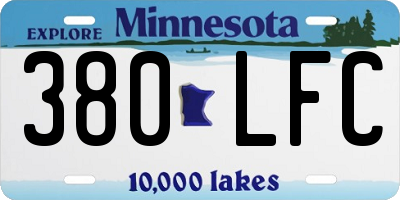 MN license plate 380LFC