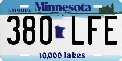 MN license plate 380LFE