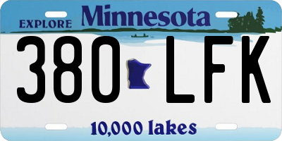 MN license plate 380LFK