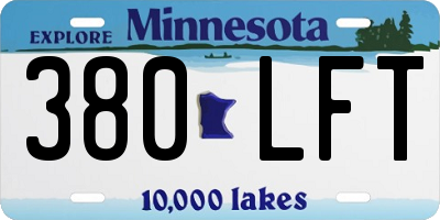 MN license plate 380LFT