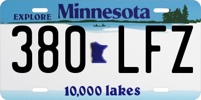 MN license plate 380LFZ