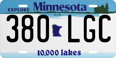 MN license plate 380LGC