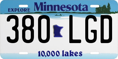 MN license plate 380LGD