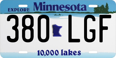 MN license plate 380LGF