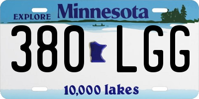 MN license plate 380LGG