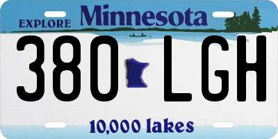 MN license plate 380LGH