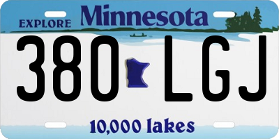 MN license plate 380LGJ