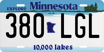 MN license plate 380LGL