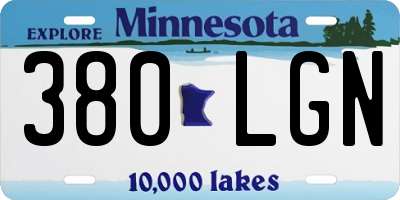 MN license plate 380LGN