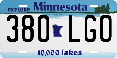 MN license plate 380LGO