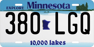 MN license plate 380LGQ