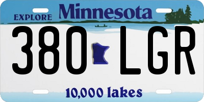MN license plate 380LGR