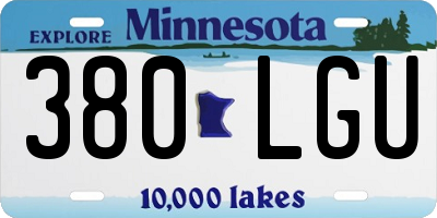 MN license plate 380LGU