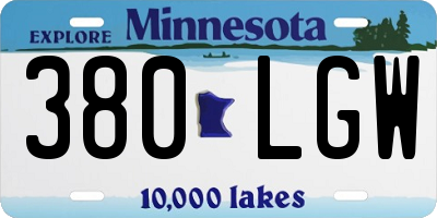 MN license plate 380LGW