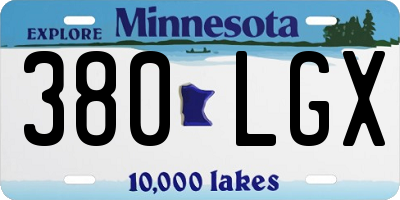 MN license plate 380LGX