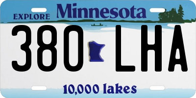 MN license plate 380LHA