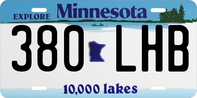 MN license plate 380LHB
