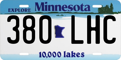 MN license plate 380LHC