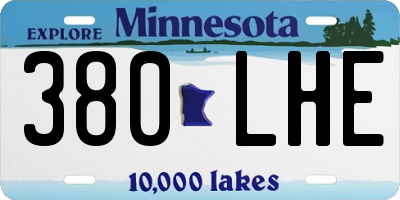 MN license plate 380LHE