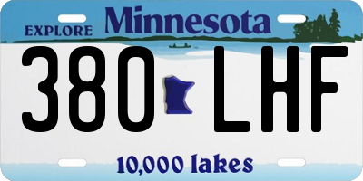 MN license plate 380LHF