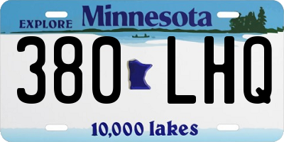 MN license plate 380LHQ