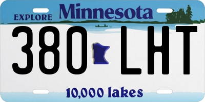 MN license plate 380LHT