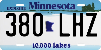 MN license plate 380LHZ