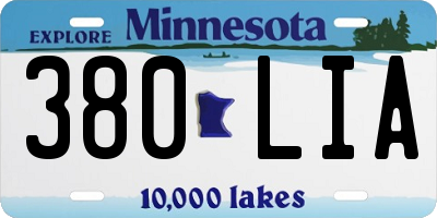 MN license plate 380LIA