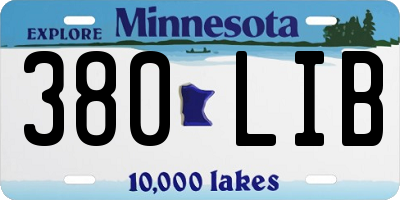 MN license plate 380LIB