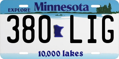 MN license plate 380LIG