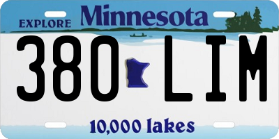 MN license plate 380LIM