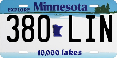 MN license plate 380LIN