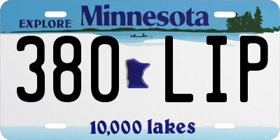 MN license plate 380LIP