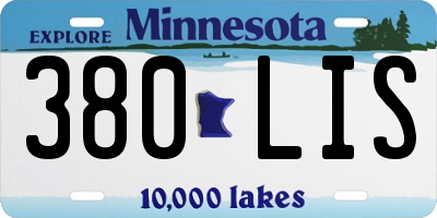 MN license plate 380LIS
