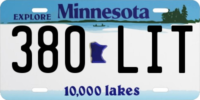 MN license plate 380LIT