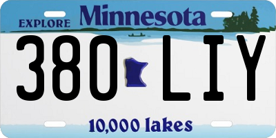 MN license plate 380LIY