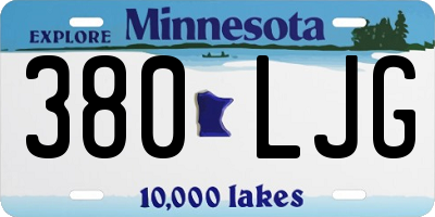MN license plate 380LJG
