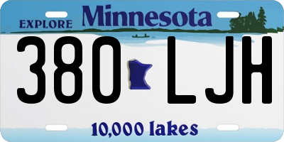 MN license plate 380LJH