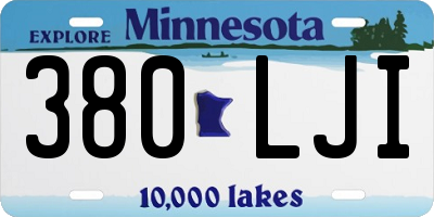 MN license plate 380LJI