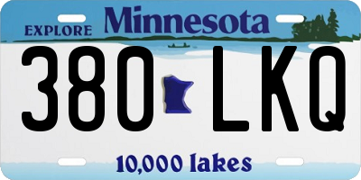 MN license plate 380LKQ